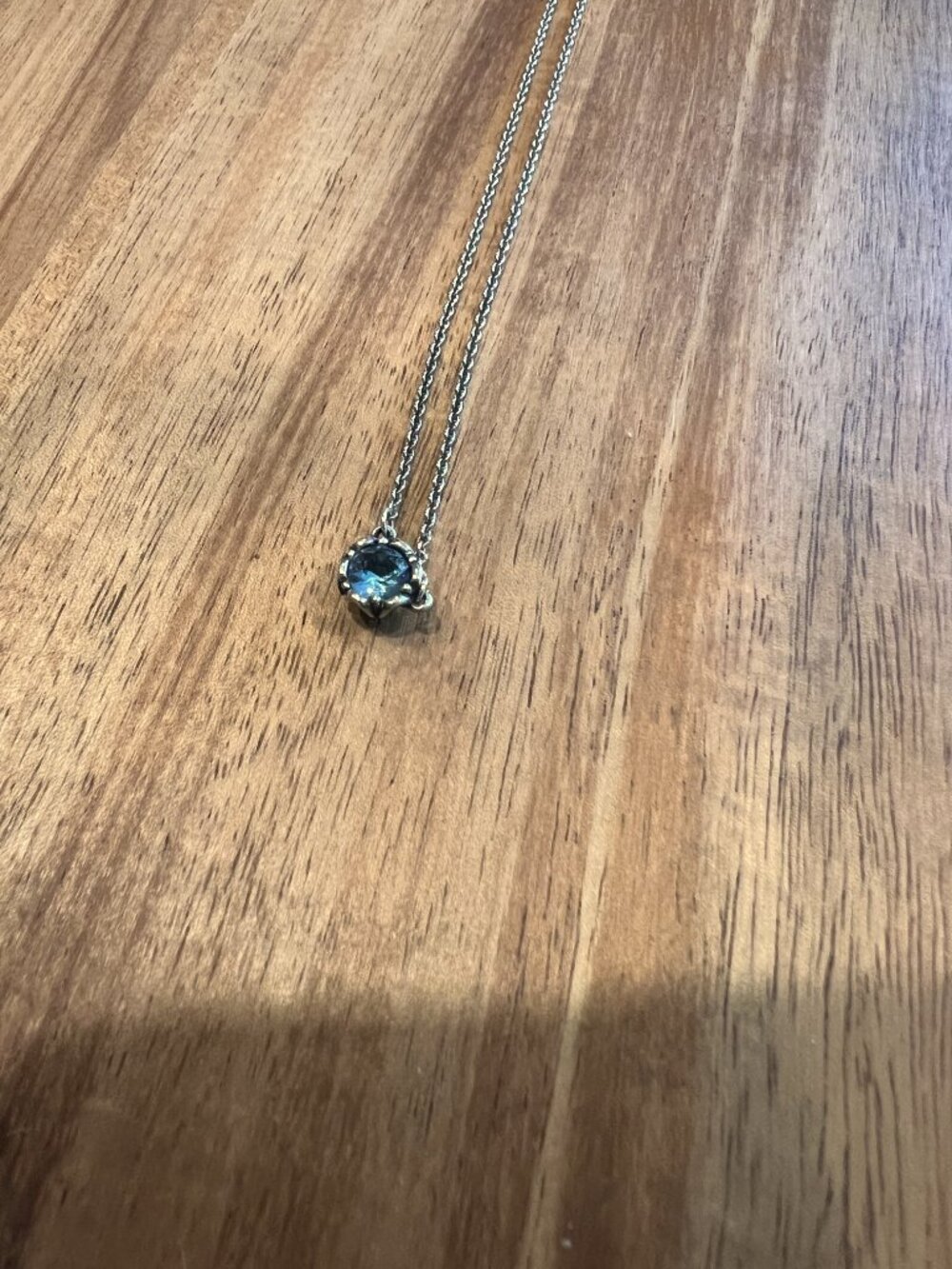 James Avery Cherished Birthstone Necklace Blue Topaz